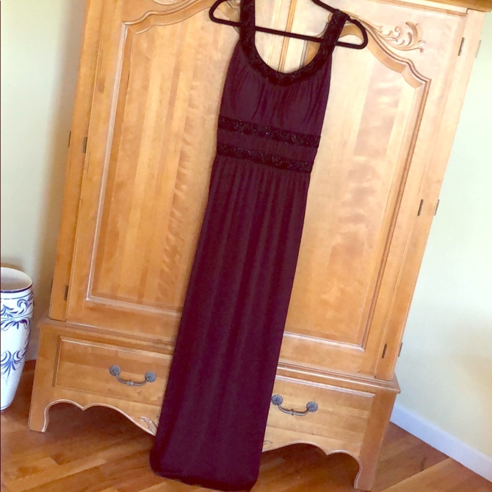 Talbots Grecian Style Gown with beading in Size 8